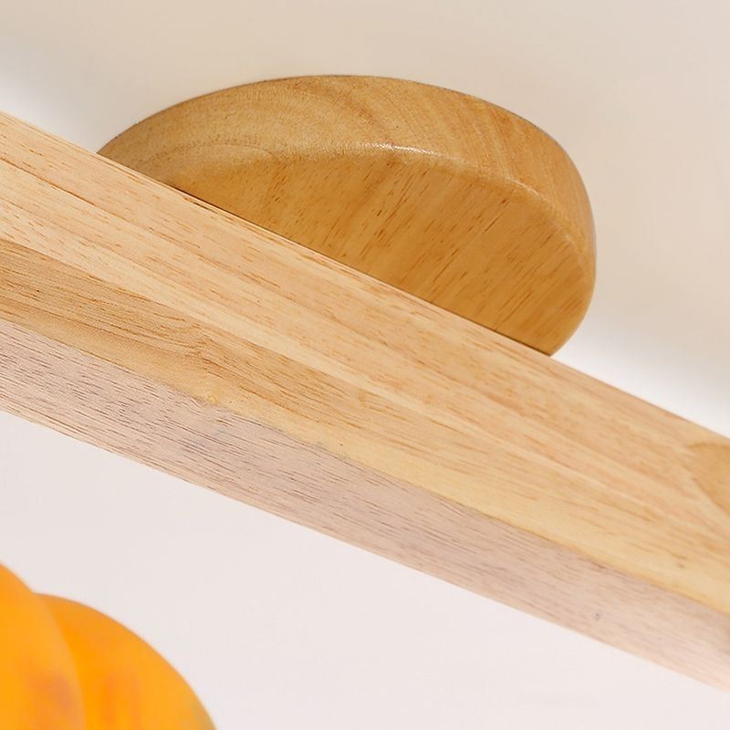 Lámpara de techo japonesa retro empotrada con dos calabazas pequeñas