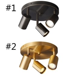 Lámpara de techo moderna de 3 luces, color negro dorado, con acabado en cobre, ideal para el hogar.