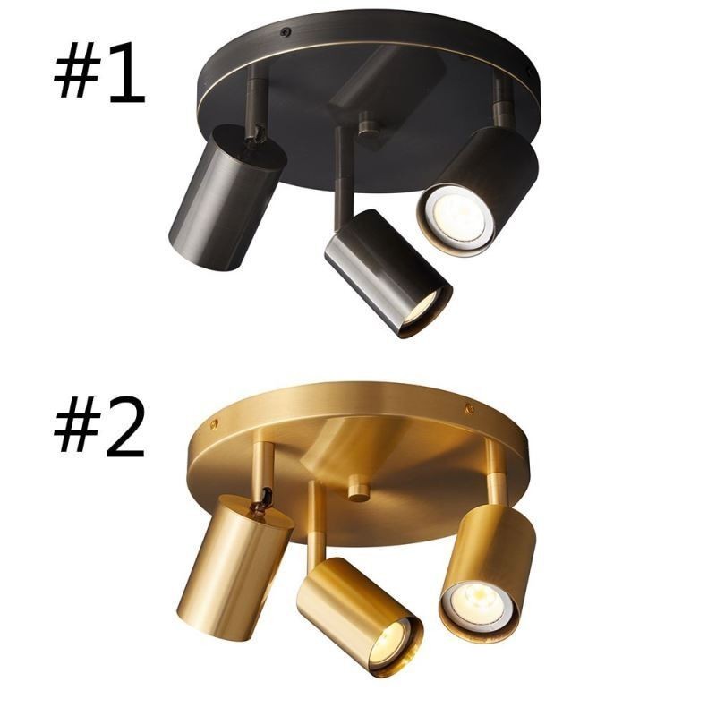 Lámpara de techo moderna de 3 luces, color negro dorado, con acabado en cobre, ideal para el hogar.