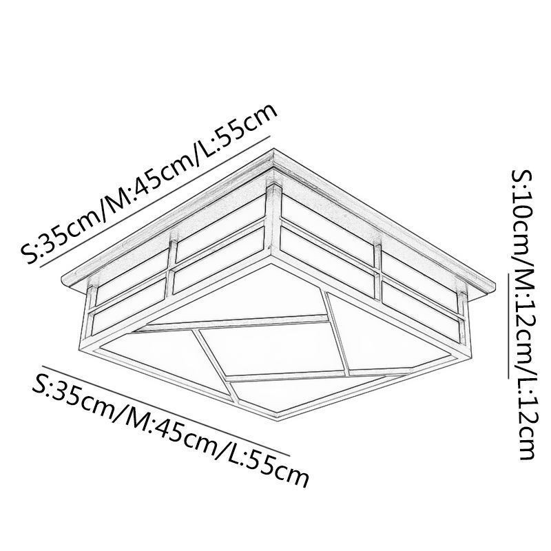 Lámpara de techo de estilo retro cuadrada empotrada