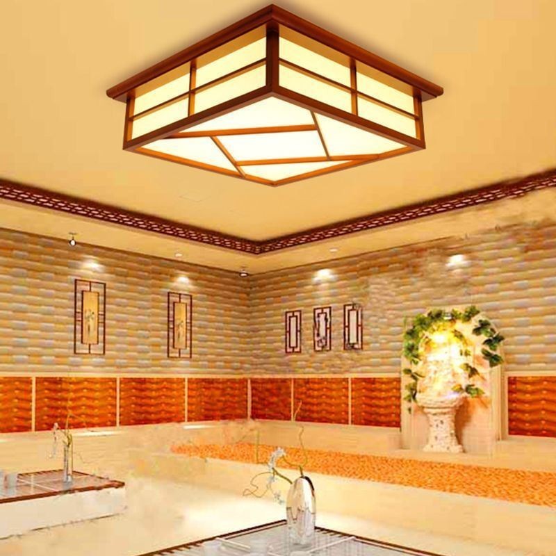 Lámpara de techo de estilo retro cuadrada empotrada