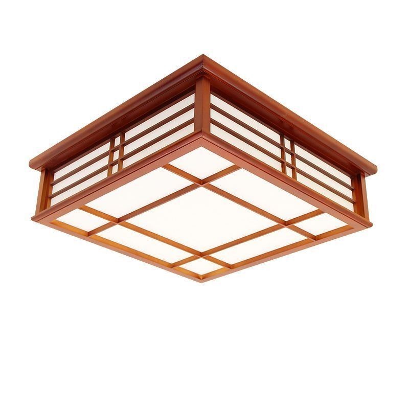 Lámpara de techo decorativa de madera con luz de techo retro