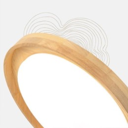 Lámpara de techo moderna de madera acrílica redonda