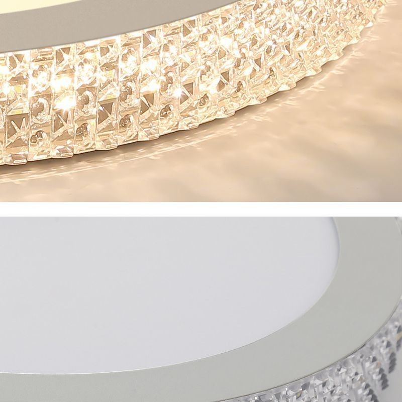 Lámpara de techo moderna con montaje empotrado de diamante brillante