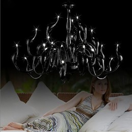 Lámpara de araña moderna de 24 luces G4 con pintura negra