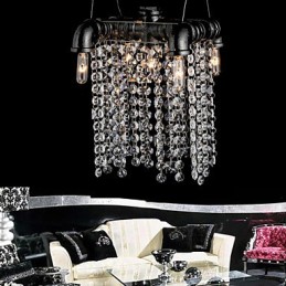 Lámpara de araña estilo mini rústico estilo cabaña retro de metal