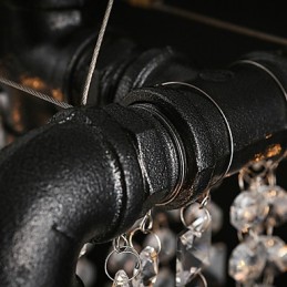 Lámpara de araña estilo mini rústico estilo cabaña retro de metal