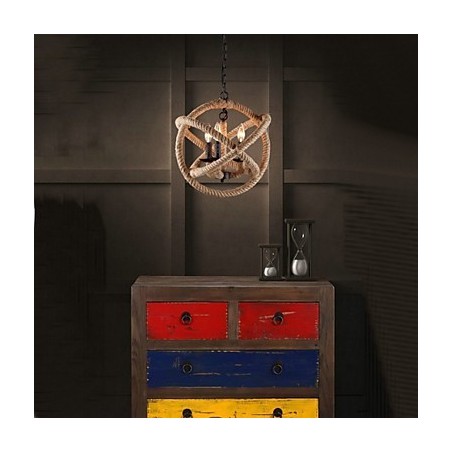 Lámpara de araña de metal con pintura estilo campestre en miniatura Lámpara de araña de metal con pintura estilo campestre en miniatura