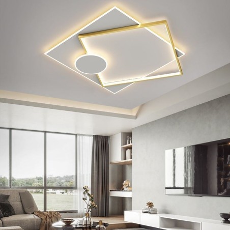 Lámpara de techo moderna de acrílico con diseño geométrico cuadrado Lámpara de techo moderna de acrílico con diseño geométrico cuadrado