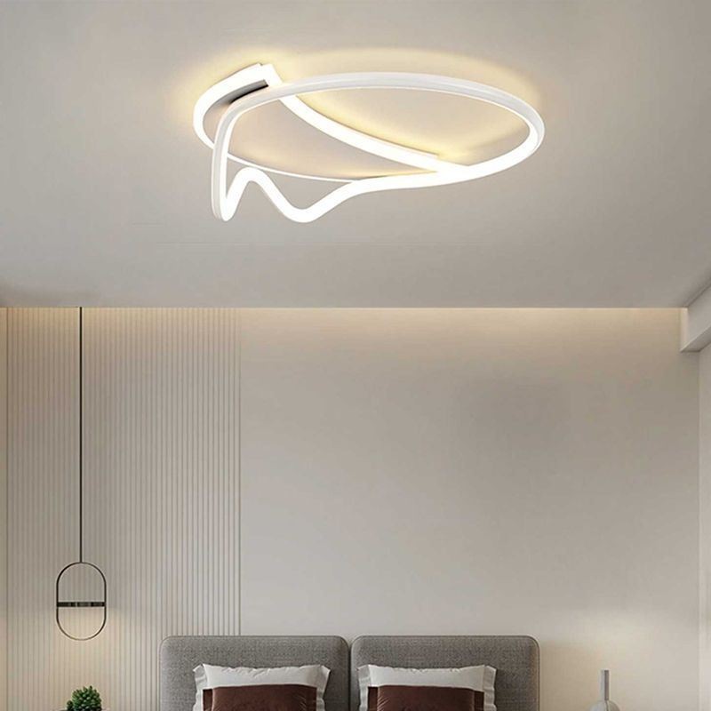 Lámpara de techo moderna con forma de anillo para decoración del hogar