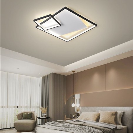 Lámpara de techo moderna cuadrada, iluminación inteligente para interiores Lámpara de techo moderna cuadrada, iluminación inteligente para interiores