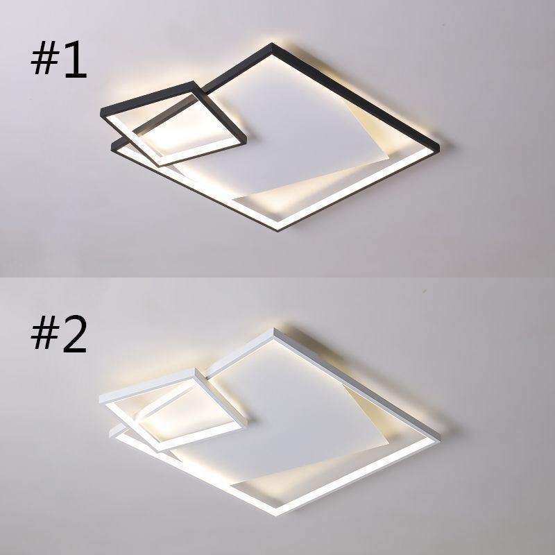 Lámpara de techo moderna cuadrada, iluminación inteligente para interiores