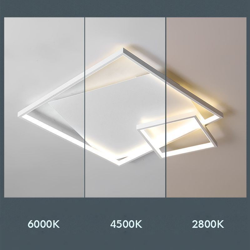 Lámpara de techo moderna cuadrada, iluminación inteligente para interiores