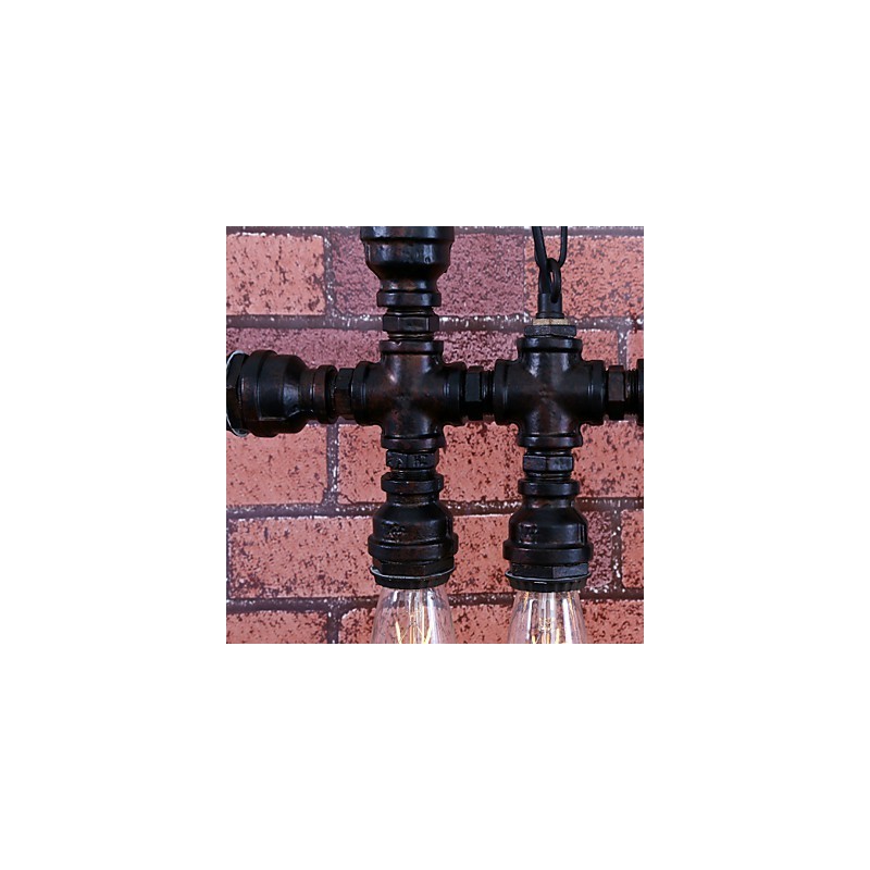 Lámpara de araña de metal con pintura vintage