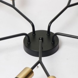 Lámpara de techo moderna, lámpara de araña vintage negra