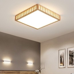 Lámpara de techo japonesa cuadrada de madera
