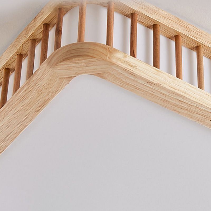 Lámpara de techo japonesa cuadrada de madera