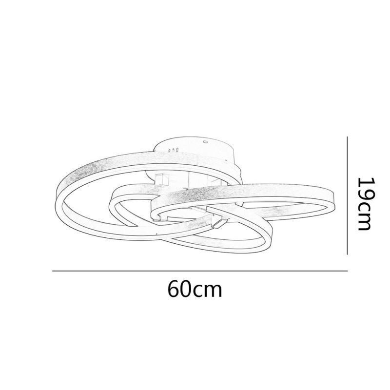 Lámpara de techo moderna de 3 anillos