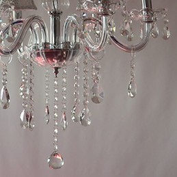 Lámpara de araña moderna de lujo de 6 luces con decoración de cristal