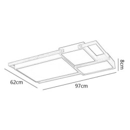 Lámpara de techo rectangular empalmada con luz de techo moderna
