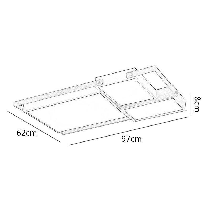 Lámpara de techo rectangular empalmada con luz de techo moderna