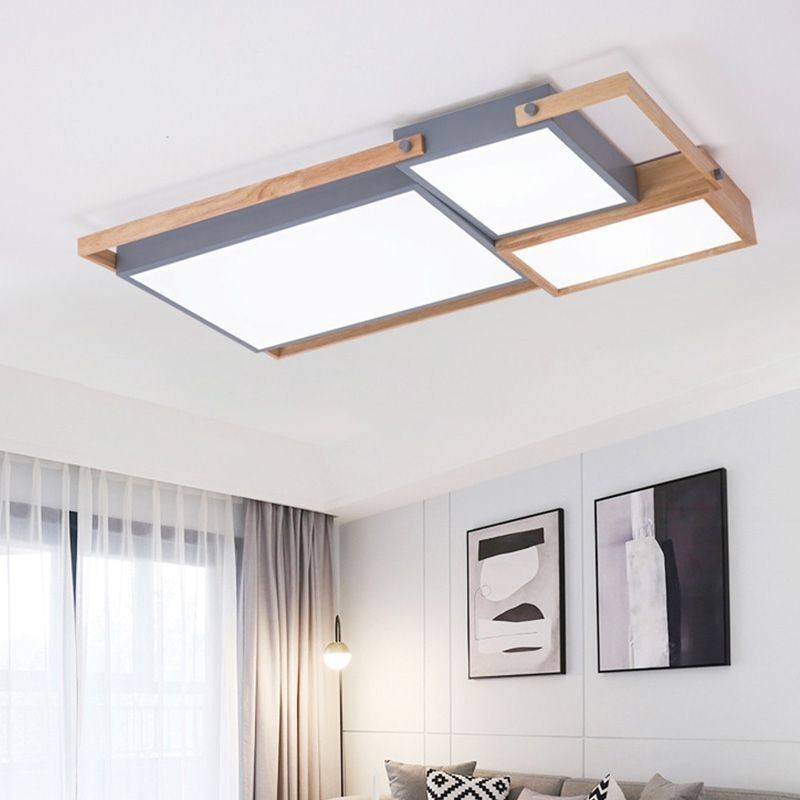 Lámpara de techo rectangular empalmada con luz de techo moderna