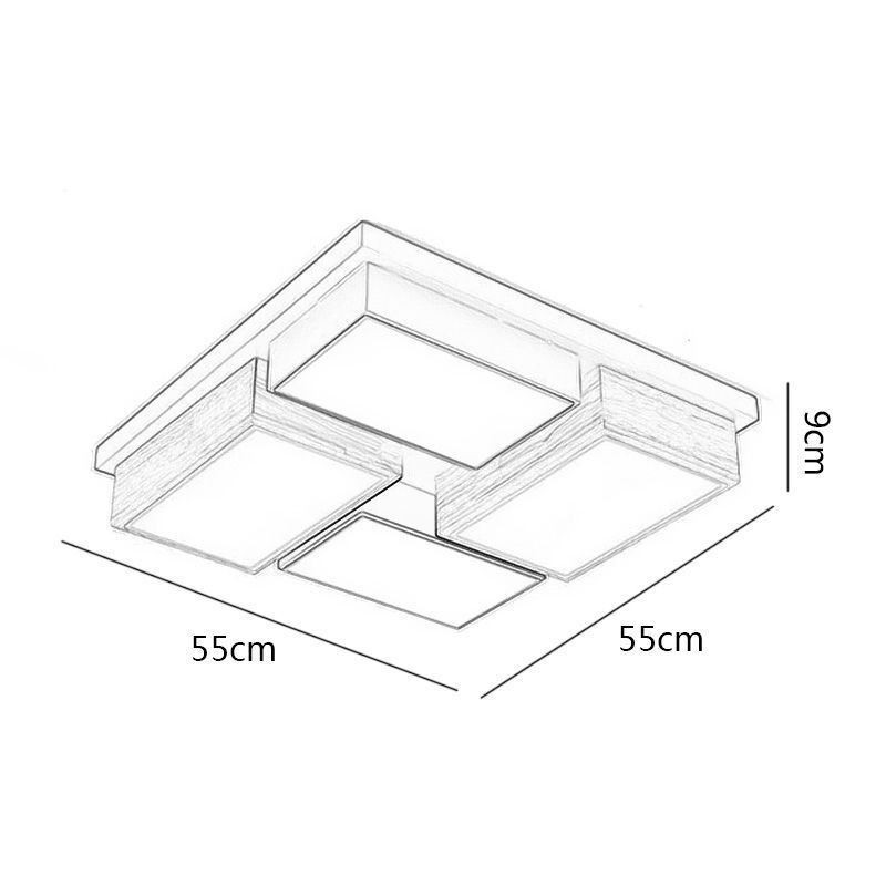 Lámpara de techo moderna de madera geométrica
