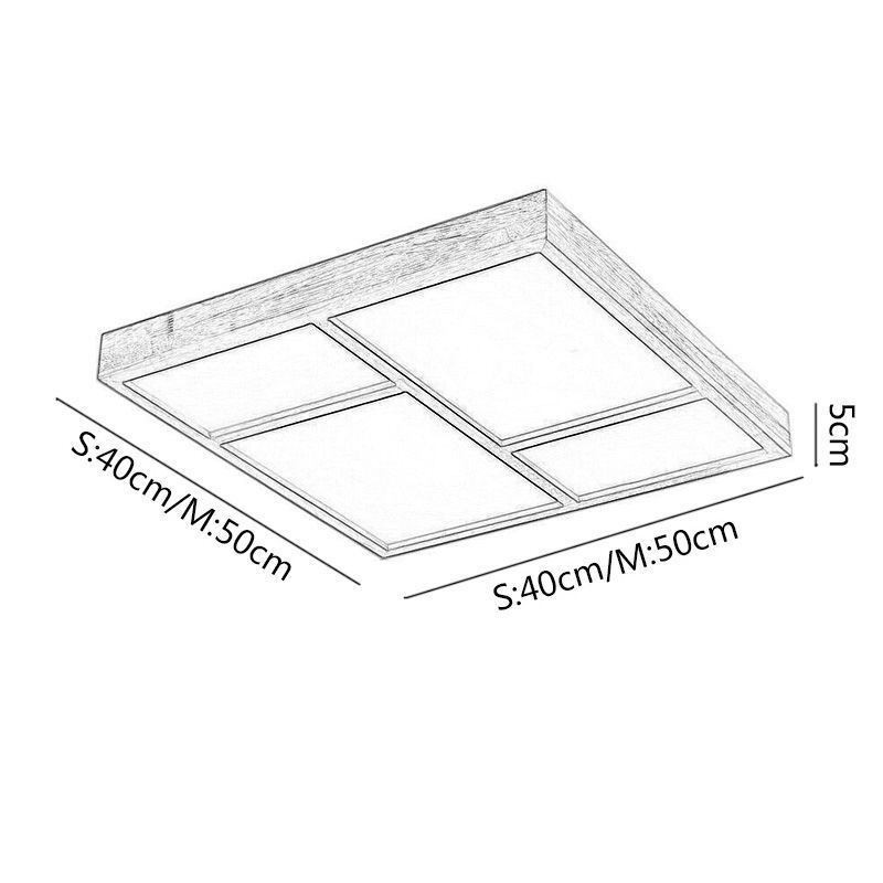 Lámpara de techo acrílica japonesa con diseño geométrico de madera
