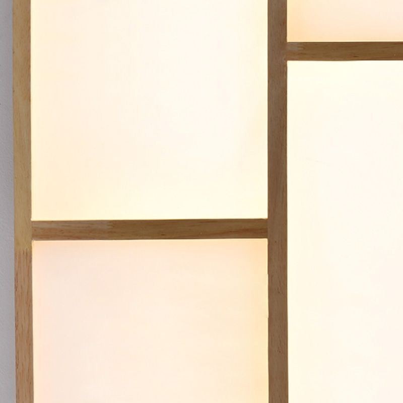 Lámpara de techo acrílica japonesa con diseño geométrico de madera