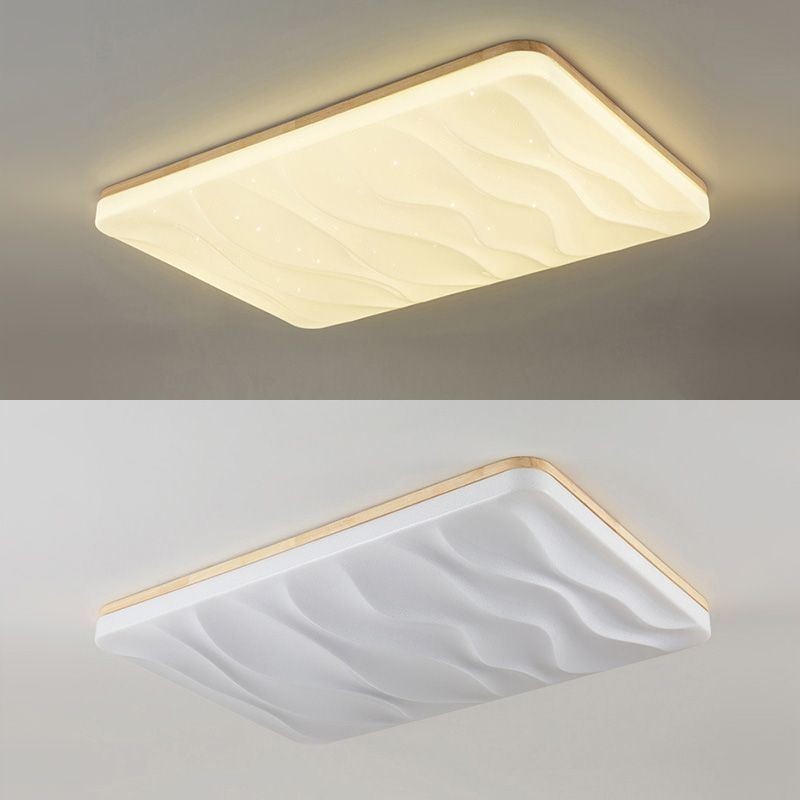 Lámpara de techo rectangular corrugada de acrílico japonés
