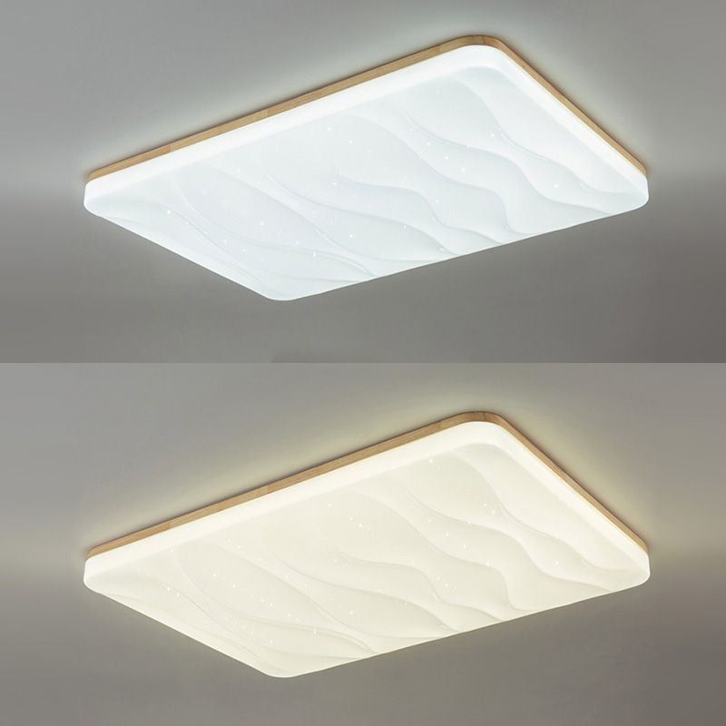 Lámpara de techo rectangular corrugada de acrílico japonés