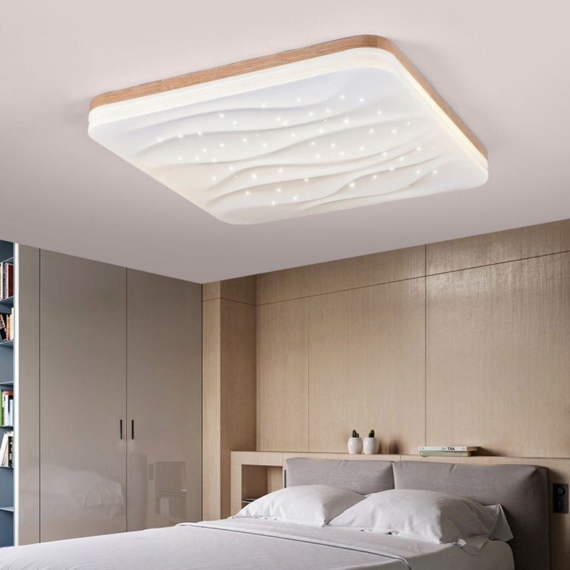 Lámpara de techo japonesa de acrílico cuadrada corrugada