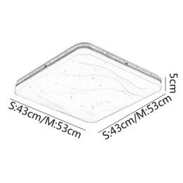 Lámpara de techo japonesa de acrílico cuadrada corrugada