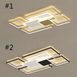 Lámpara de techo geométrica empotrada dorada moderna de 2 niveles