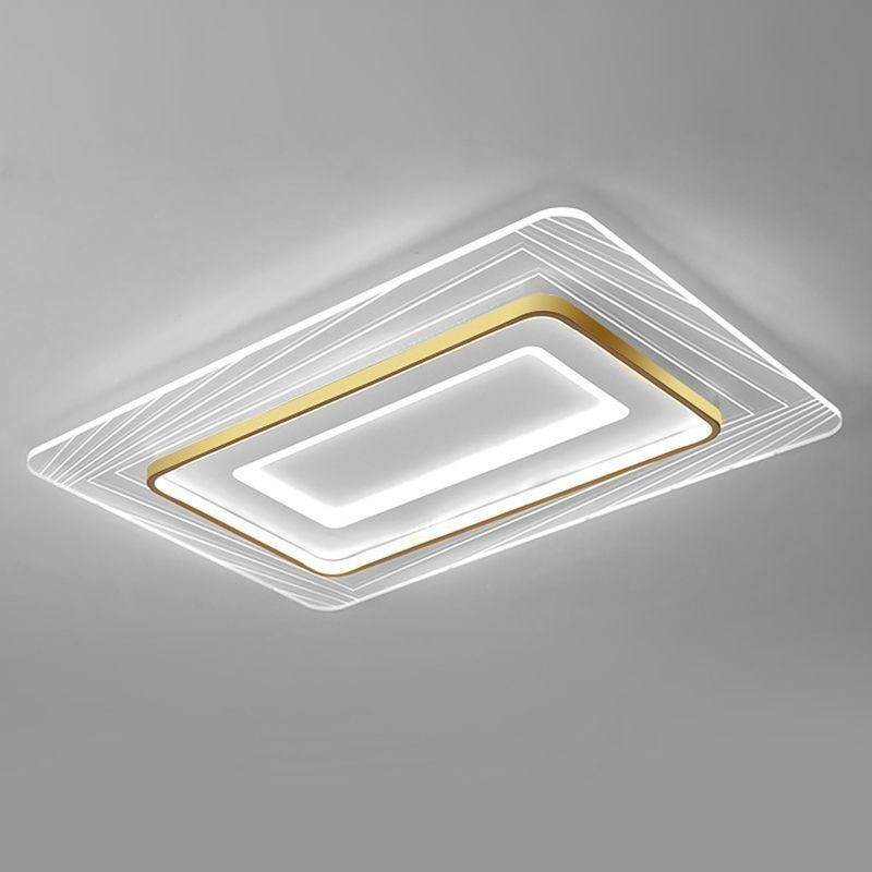 Lámpara de techo rectangular empotrada minimalista de acrílico ultrafino