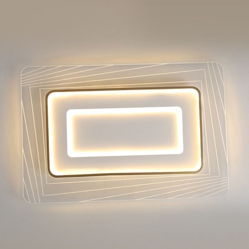 Lámpara de techo rectangular empotrada minimalista de acrílico ultrafino