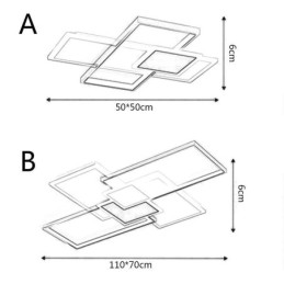 Lámpara de techo moderna cuadrada de acrílico con montaje empotrado