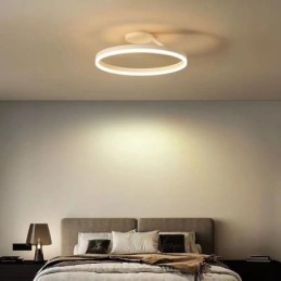 Lámpara de techo empotrada moderna, circular, con pantalla acrílica