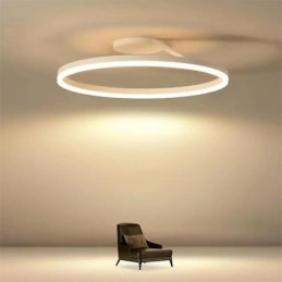 Lámpara de techo empotrada moderna, circular, con pantalla acrílica