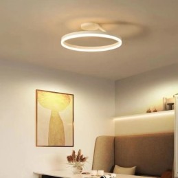Lámpara de techo empotrada moderna, circular, con pantalla acrílica