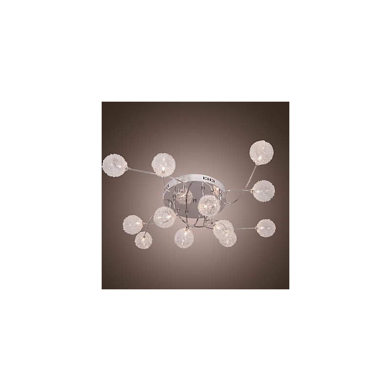 Lámpara empotrada de hierro G4 de 12 luces con pantallas de aluminio