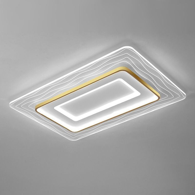 Lámpara de techo rectangular empotrada minimalista de acrílico ultrafino