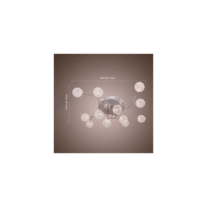 Lámpara empotrada de hierro G4 de 12 luces con pantallas de aluminio