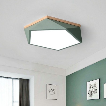 Lámpara de techo moderna con diseño en forma de diamante, regulable, empotrada.