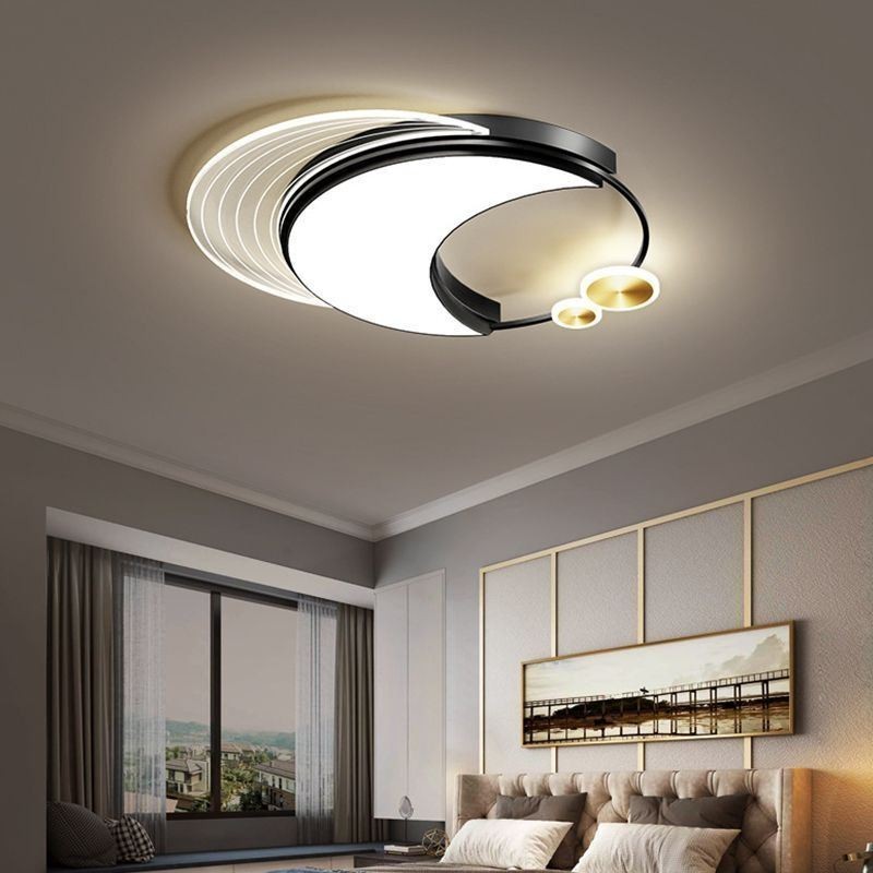 Lámpara de techo moderna regulable con forma de luna de 36 W.