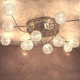 Lámpara empotrada de hierro G4 de 12 luces con pantallas de aluminio