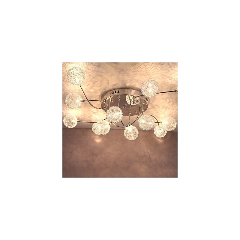 Lámpara empotrada de hierro G4 de 12 luces con pantallas de aluminio