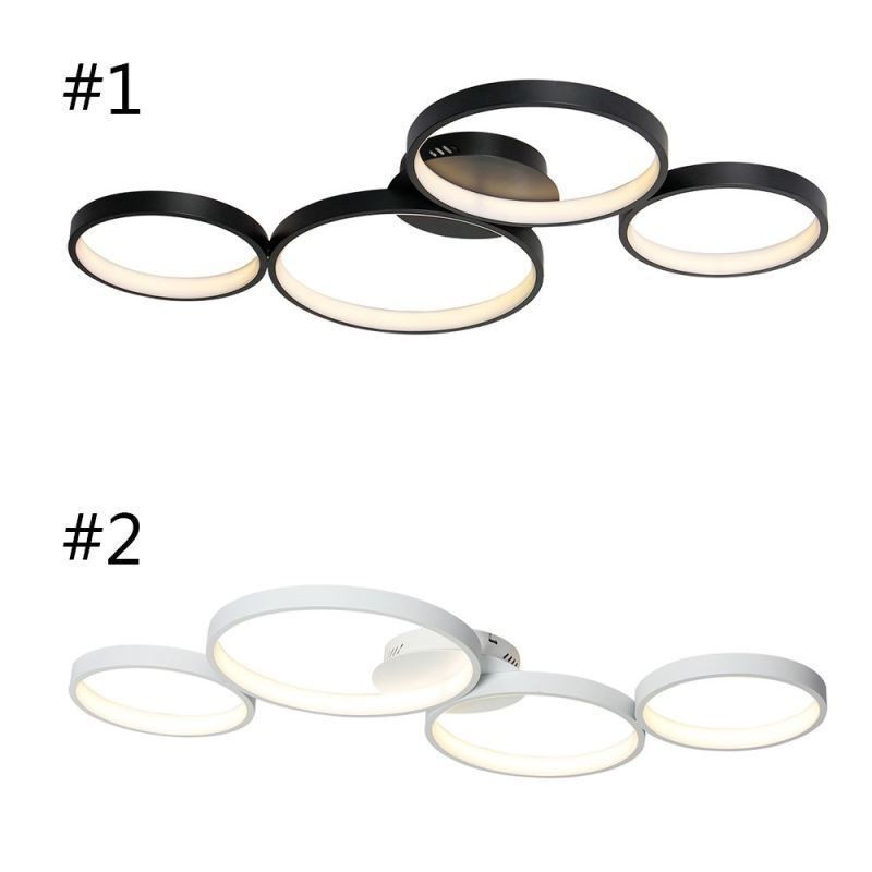 Lámpara de techo de 7200 lm, 4 anillos, accesorio de iluminación