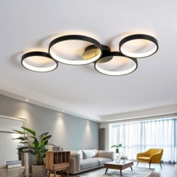 Lámpara de techo de 7200 lm, 4 anillos, accesorio de iluminación