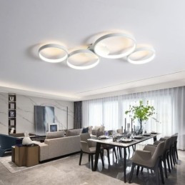 Lámpara de techo de 7200 lm, 4 anillos, accesorio de iluminación